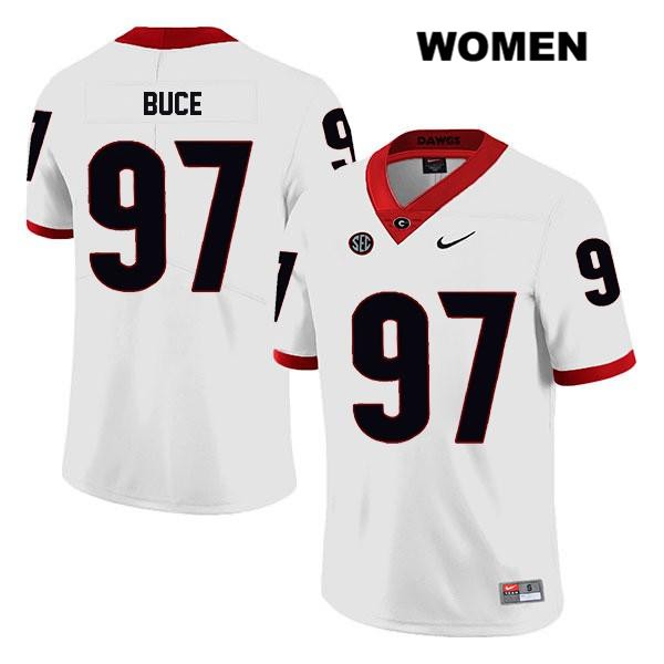 Georgia Bulldogs Women's Brooks Buce #97 NCAA Legend Authentic White Nike Stitched College Football Jersey GWG2056ZE